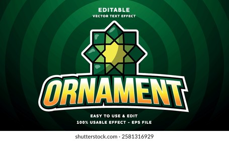 ornament editable text effect with modern and simple style