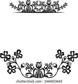 Ornament of elegant cards, floral frame style unique. Vector
