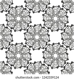 Ornament with elements of black and white colors
