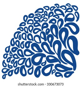 Ornament elements in blue and white colors. Can be used for wallpaper, textile and pattern fills, different surfaces, background of web site pages.
