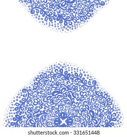 Ornament elements in blue and white colors. Can be used for wallpaper, textile and pattern fills, different surfaces, background of web site pages.