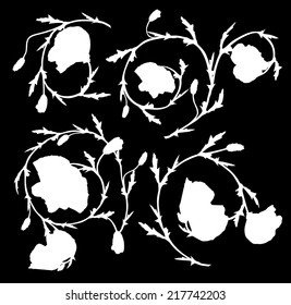colección de elementos de ornamento aislados en fondo negro