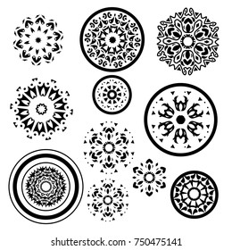 Ornament with elements of the Samoa Maori style, vector mandala, mix ethnic design