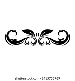 Ornament elements for your design. Black and white color. Floral engraving decoration for postcards or invitations for social media.