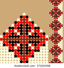Ornament, embroidery, vector, isolated