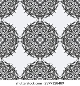 Ornament in ethnic style. Seamless pattern with abstract shapes. Repeat design for fashion, textile design.