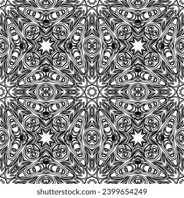 Ornament in ethnic style. Seamless pattern with abstract shapes. Repeat design for fashion, textile design.