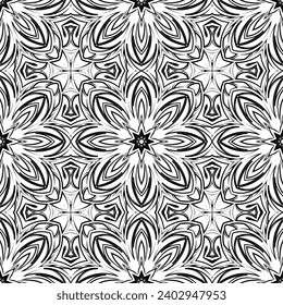 Ornament in ethnic style. Seamless pattern with abstract shapes. Repeat design for fashion, textile design.