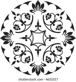 ornament floral decoration black and white