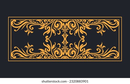 Ornament floral design element for frame, border, and wedding with vintage style