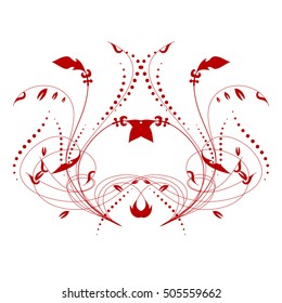 Ornament floral elements isolated on a white background