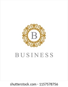 Ornament Floral Frame Logo Vector