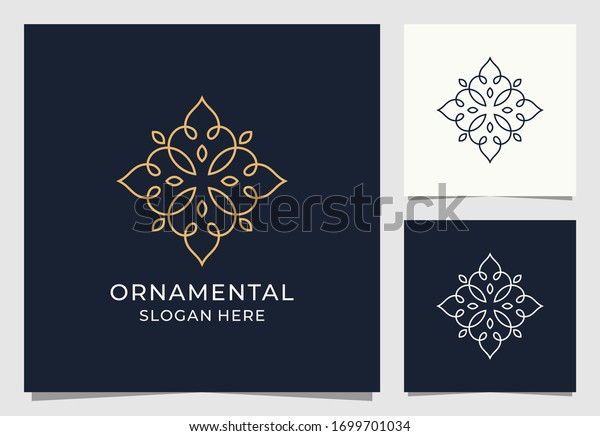 ornament\
floral nature logo design in line art\
style