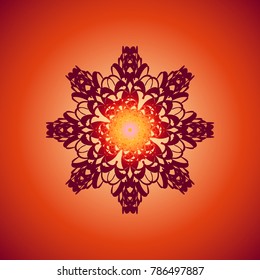 Ornament floral pattern. Red background.