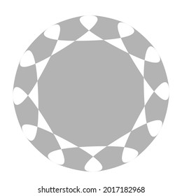 Ornament Floral Shape on White Background. Creative Mandala Pattern Design. Eps 10 Vector.