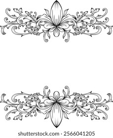 Ornament floral template border fpr design
