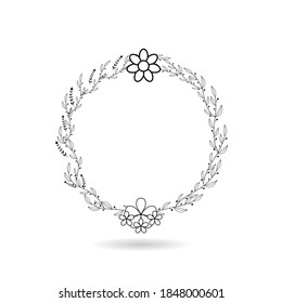 plantilla de vector floral de ornamento para la tarjeta de nombre inicial