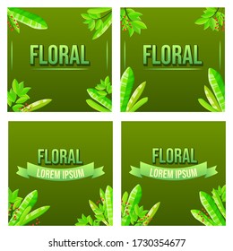 ornament floral watercolor go green theme, fresh nature social media feed and poster. vector eps10