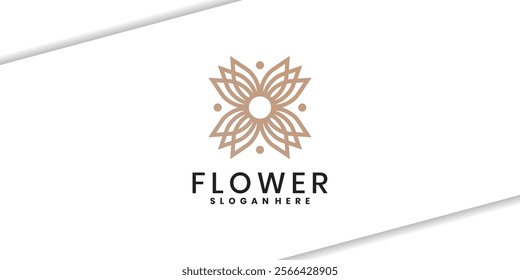 Ornament flower beauty logo design