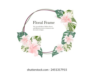 ornament flower frame banner on white background