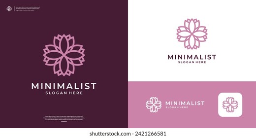 Ornament flower logo design vector template