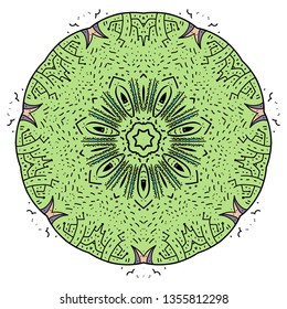 Ornament flower pattern. Meditative mandala. Round pattern filigree - Vector illustration