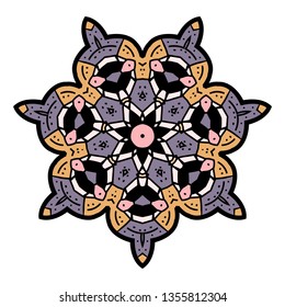 Ornament flower pattern. Meditative mandala. Round pattern filigree - Vector illustration