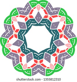 Ornament flower pattern. Meditative mandala. Round pattern filigree - Vector illustration