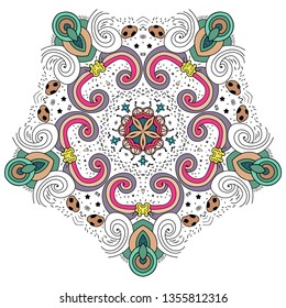 Ornament flower pattern. Meditative mandala. Pattern filigree - Vector illustration