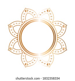 ornament in flower shaped gold design of Decorative element theme Vector illustration