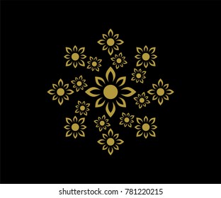 ornament flower vector. gold colour