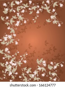 Ornament of flowers and leaves space for your text