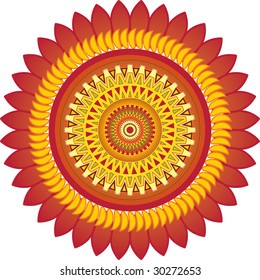 Ornament in the form of the sun. Vector illustration