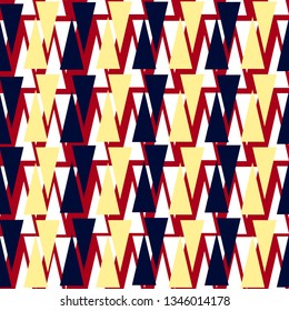 ornament formed by geometric figures of dark red and blue color