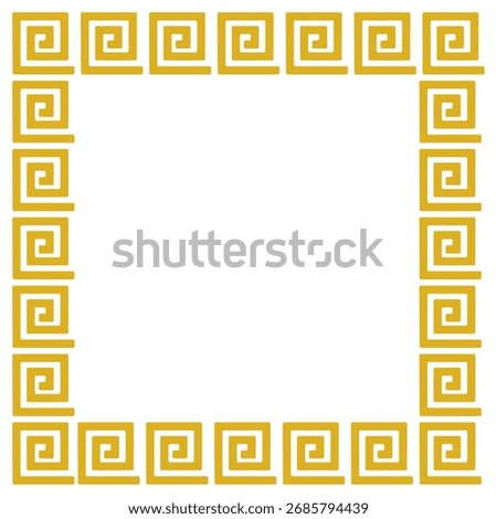 Ornament frame. Decorative border, Aztec gold. Retro vector design
