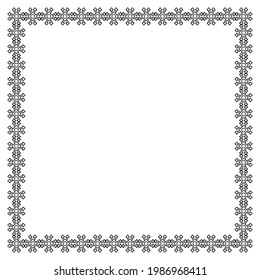 Icono de la línea de marco de ornamento. Sencillo símbolo de fondo de afiches de adorno. Elemento de diseño de logotipo. Impresión de camisetas. Vector para pegatinas.