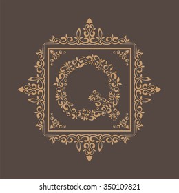 Ornament frame text q