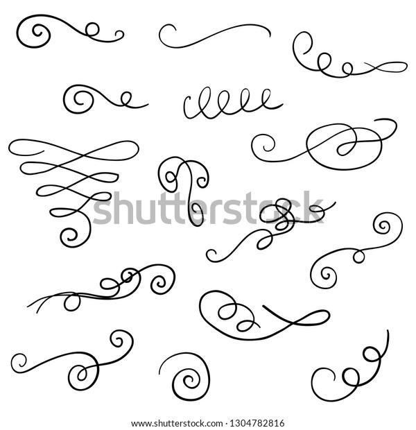 Ornament frames and scroll swirls element. \
Calligraphic wedding curl and swirly line.  For calligraphy graphic\
design, postcard, menu, wedding invitation, romantic style. Vector\
illustration.