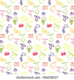 ornament of fruit on a white background, vector illustration,