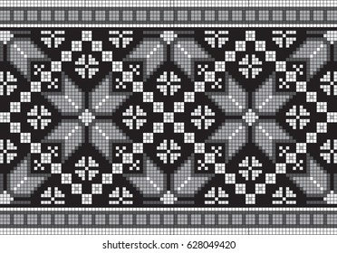 Ornament geometric pattern for rug cross stitch handmade