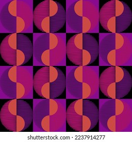 Ornament of geometric round shapes.Seamless pattern.Vector illustration.