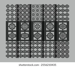 Ornament Geometry Seanless Pattern Set 001 01 b