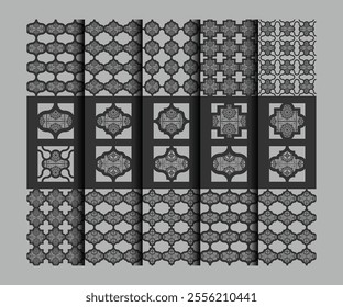 Ornament Geometry Seanless Pattern Set 001 01 b