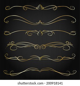 ornament gold vector victorian set of old-fashioned victorian vector dividers and border fingers drawn ornament gold vector victorian line nails antique border golden drawn medieval dark rich ornate y