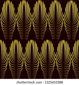 ornament of golden leaves on a dark brown background