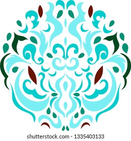 Ornament green mint wallpaper design pattern- Vector