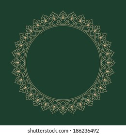 Ornament green palmetta circle