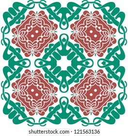 Ornament green and red card