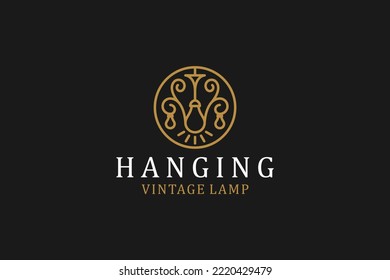 Ornament hanging lamp logo design  icon symbol filigree home decoration ornament