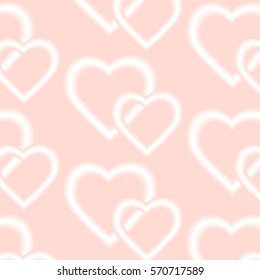 Ornament of hearts on a pink background, vector illustration